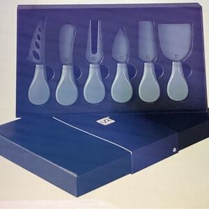 Green 6pcs Cheese Knife and Spreader Set